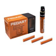 Гвозди 3.0*38 мм для монтажного пистолета с кованым наконечником в комплекте с газовым баллоном 165 мм FEDAST