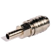 Фитинг Муфта евро (мама) - Штуцер елочка 8 мм Латунь/Никель для пневматики