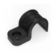 Крепеж-скоба пластиковая односторонняя для прямого монтажа черная в п/э д25 (50шт/450шт уп/кор) Промрукав