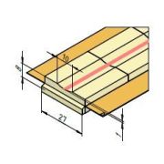 КЕДР Керамическая подкладка прямоугольная КЕДР КП-10К (ширина 27 мм, канавка 10 мм скругленная, длина 600 мм)