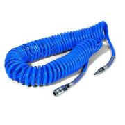 Шланг спиральный синий с быстросъемными соединениями 5*8мм, 10м